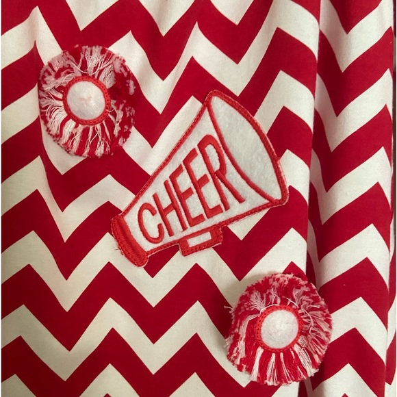 ZUCCINI Adorable Cheer Dress With Appliqué Megaphone & Fringed Pom-Poms Sz 3T - Picture 3 of 4